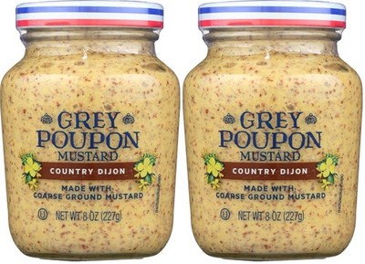 Grey Poupon Country   Dijon Mustard, 8 oz Jar  (Pack of 2)