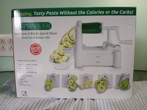 SPIRALIZER Veggie 5 Blades Spiral Slicer Open Box All Together - Picture 7 of 10