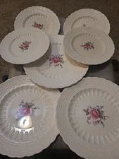 Spode Copeland Billingsley Rose Service 4-6" Plates & 3-8" Plates 