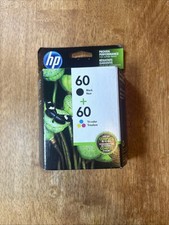 Genuine HP 60 Black Tri-Color Ink Cartridges Combo Pack NEW, SEALED Exp 2022