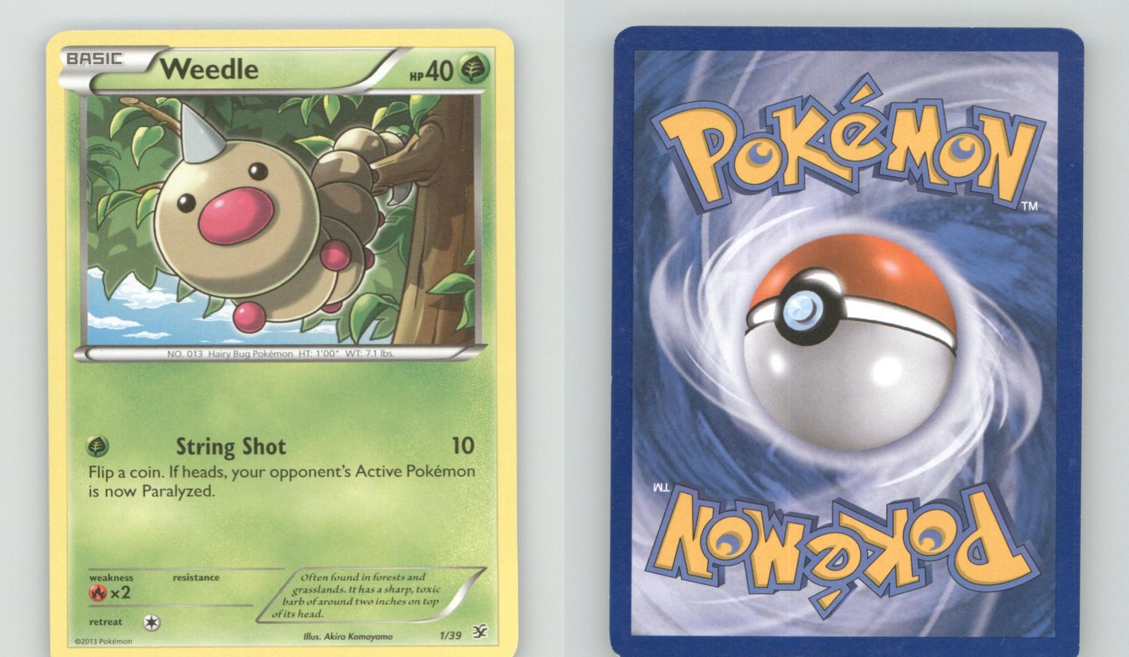 WEEDLE 1/39 KALOS STARTER SET POKEMON LIGHTLY PLAYED