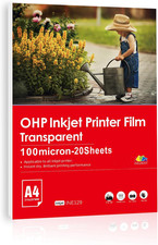 Inkjet Transparent Film A4 20 Sheets OHP Overhead Projector Transparency Printab