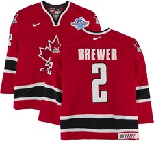 Eric Brewer Team Canada GU #2 Red Jersey from the 2004 World Cup of Hockey