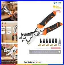 Revolving Punch Plier Leather Hole Punch 6 Sizes Double Lever Design 5 Base