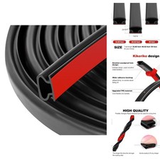 Black Rubber D-Shape Door Seal Strip 32.8 Ft - Weatherproof  Noise Reducing