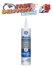 GE 10.1 oz. Silicone 1 White All-Purpose Caulk,Permanently flexible; Freeze