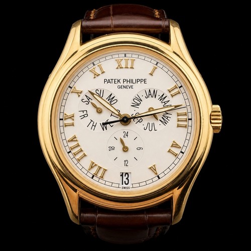 PATEK PHILIPPE ANNUAL CALENDAR 18K YELLOW GOLD 37MM 5035J-001 BOX & PAPERS