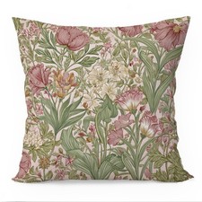 Vintage Floral Pillow Covers 18x18, Cottagecore Home Room Decor, Pink and Gre...