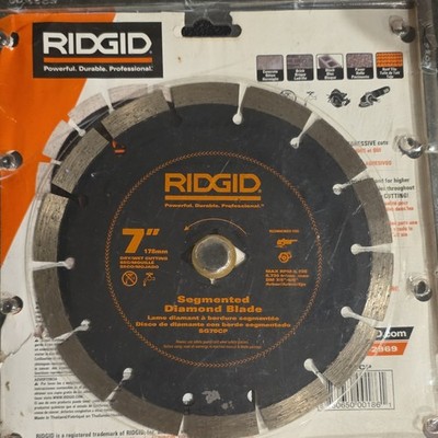 RIDGID 7in Segmented Diamond Saw Blade SG70CP for Concrete Brick Block Paver