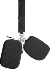 Keychain Wristlet Wallet for Women Detachable Mini Zip around Dual Pouch Wristle