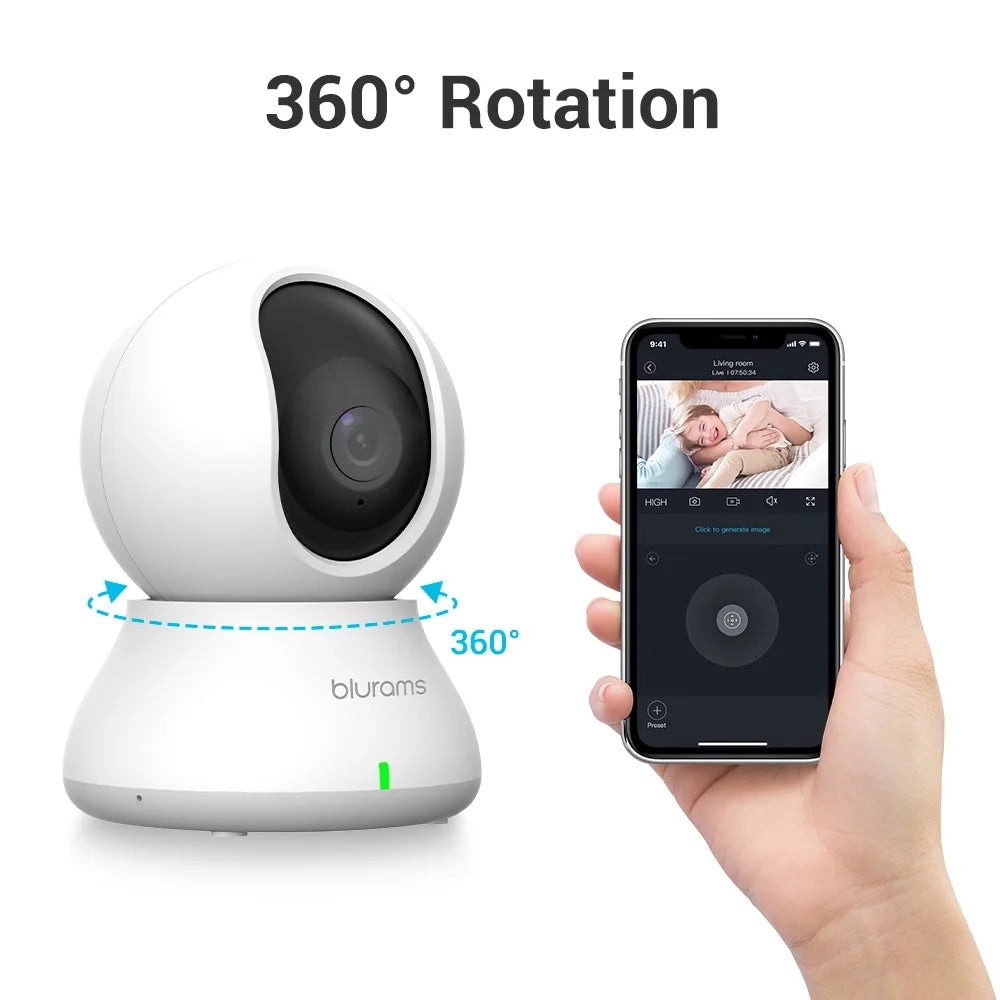 Caméra de surveillance 2K HD babyphone WiFi audio pour maison blanche