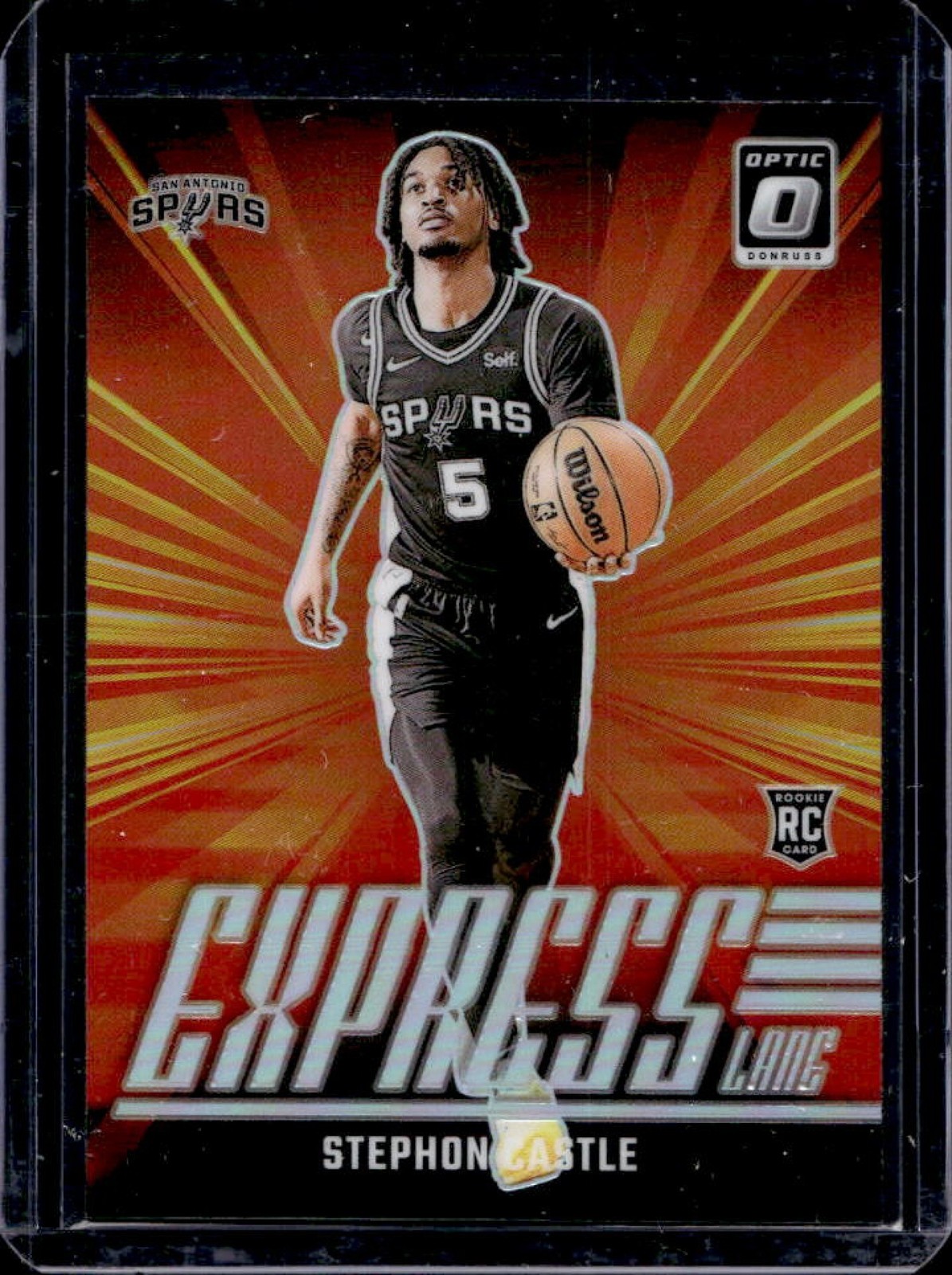 2024-25 Donruss Optic Stephon Castle Express Lane RC Holo Rookie #1 Spurs