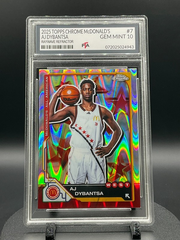 2025 Topps Chrome McDonald’s AJ DYBANTSA RARE RayWave ~ GEM MINT PTA 10🔥