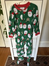 Carter  s Kids Size 6/6A Kids Zip-Up Footie Christmas Pajamas Santa And Reindeer