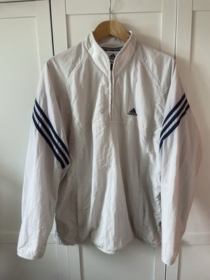 Vintage 90s Adidas Quarter Zip Trackjacket white/blue