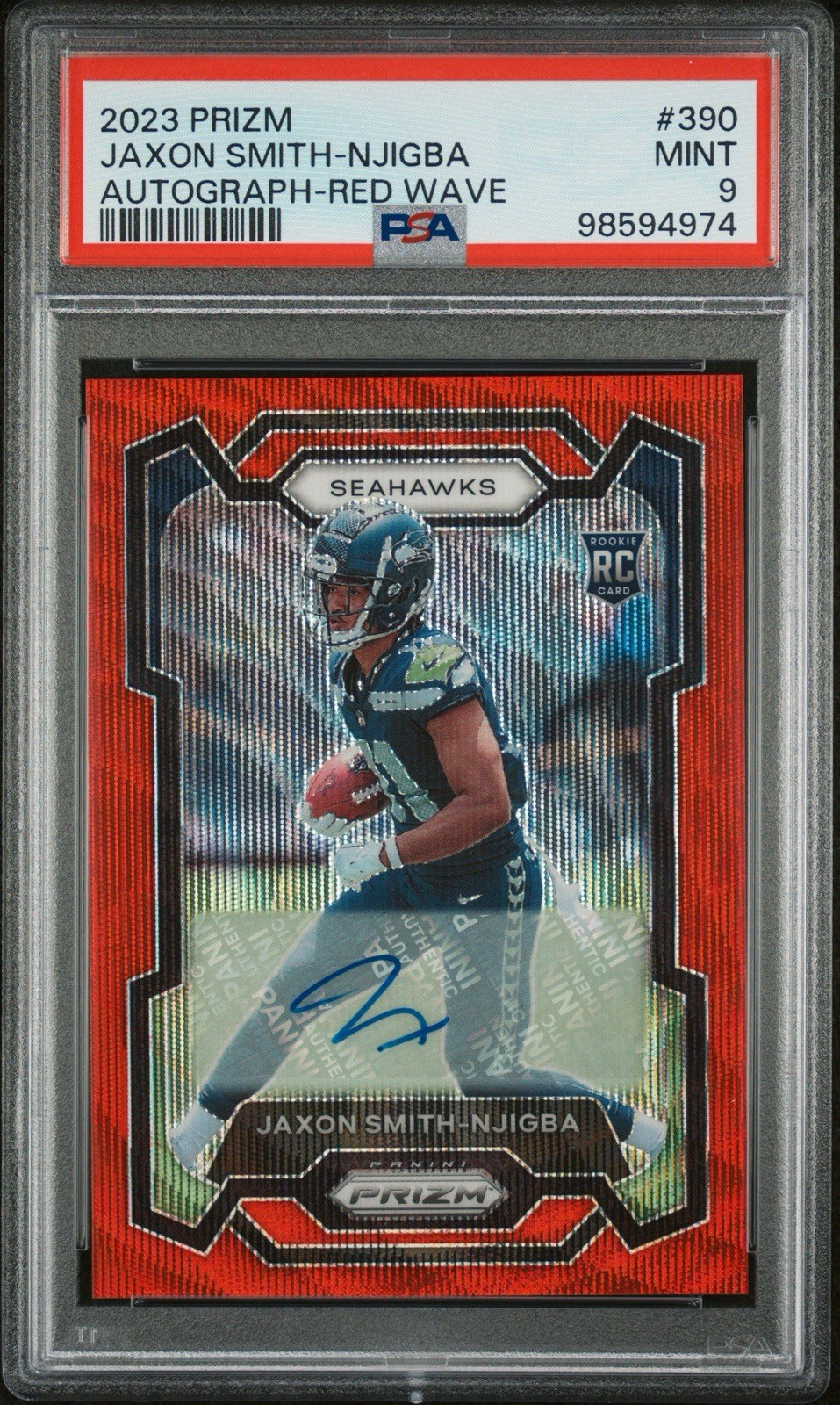 2023 Panini Prizm JAXON SMITH-NJIGBA Red Wave AUTO /149 PSA 9 MINT Rookie #390