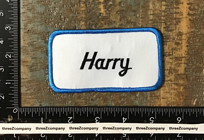 Vintage HARRY Name Tag Job Work Shirt Uniform Iron-On Patch