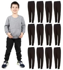 Yacht Smith 12 Pack Boys Jogger Sweatpants, Black, Navy, Gray, Comfy Lounge
