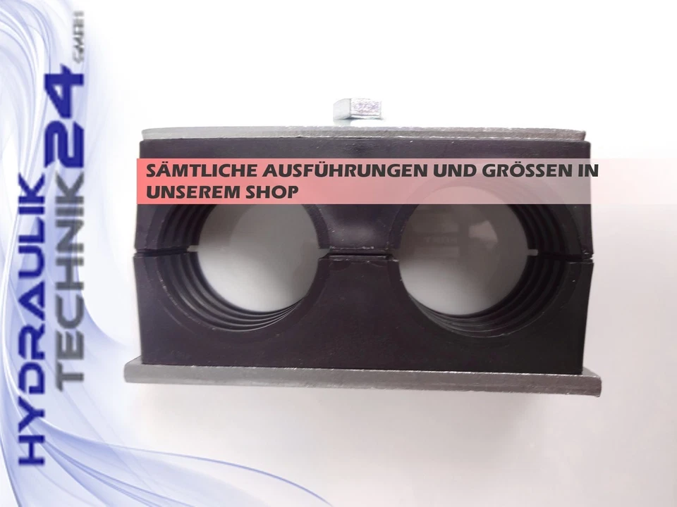 HYRDRAULIKTECHNIK24 GMBH Doppel-Rohrschelle für 2x 18 mm Rohr Hydraulik