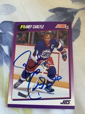 2 Randy Carlyle autographed hockey cards