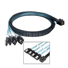 Mini SAS SFF-8643 to 4 SATA 7-pin Hard Disk 6Gbps data Server RAID 1M Blue Cable