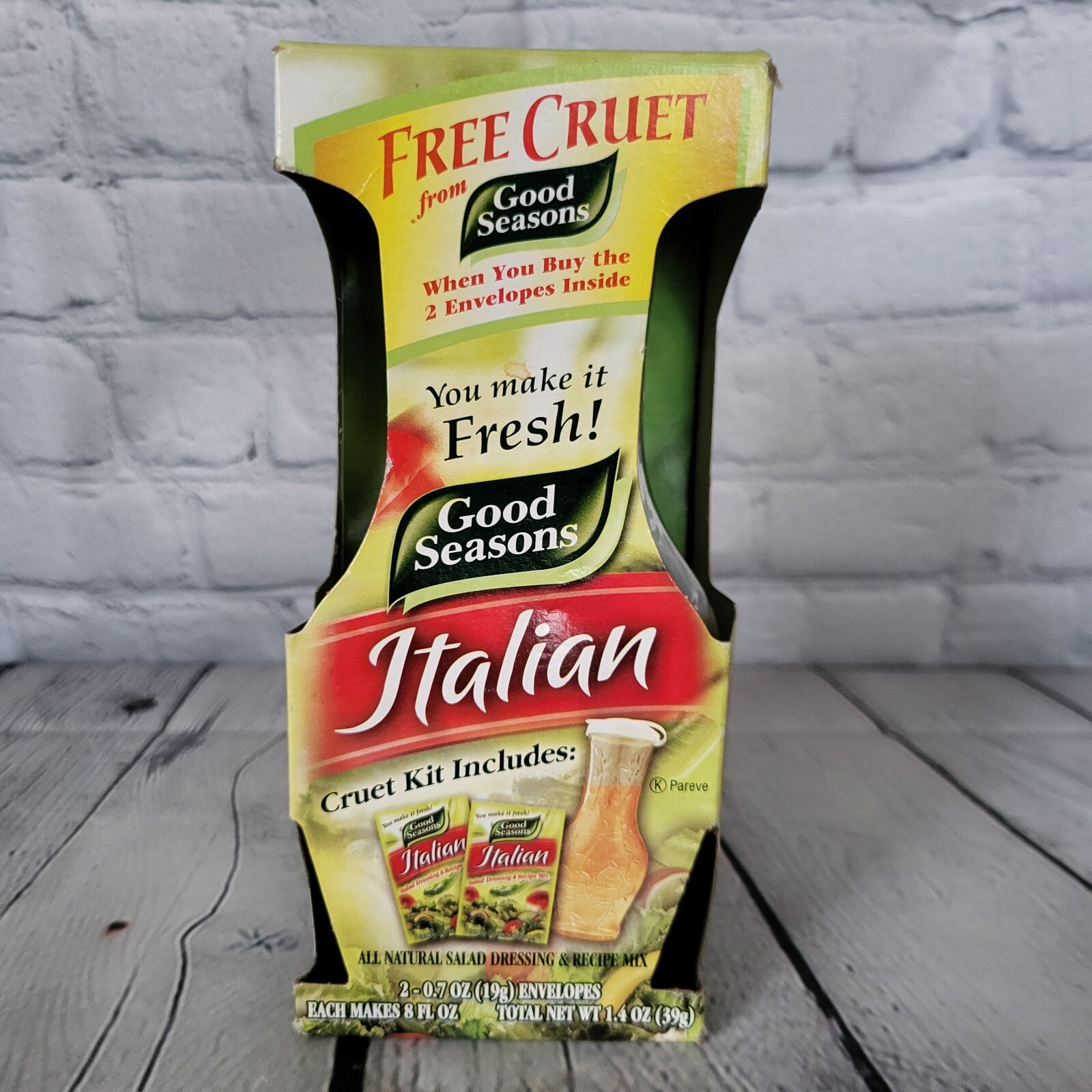 Good Seasons Italian Cruet Kit Dressing Recipes Glass Bottle For