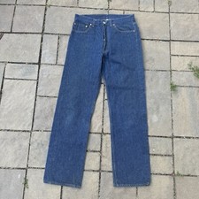 VINTAGE LEVI'S 501 DARK RAW DENIM MADE IN USA NO REDLINE TAG 31 MEASURED 30