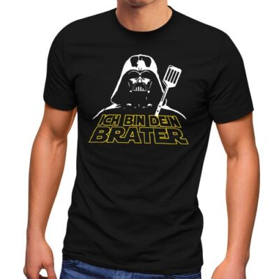 Herren T-Shirt Grillen Ich bin dein Brater lustige Sprüche Sternenkrieger Film