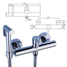 Brass Hand held Bidet Spray Shattaf Kit Sprayer Jet Hot Cold Mixer Valve Set