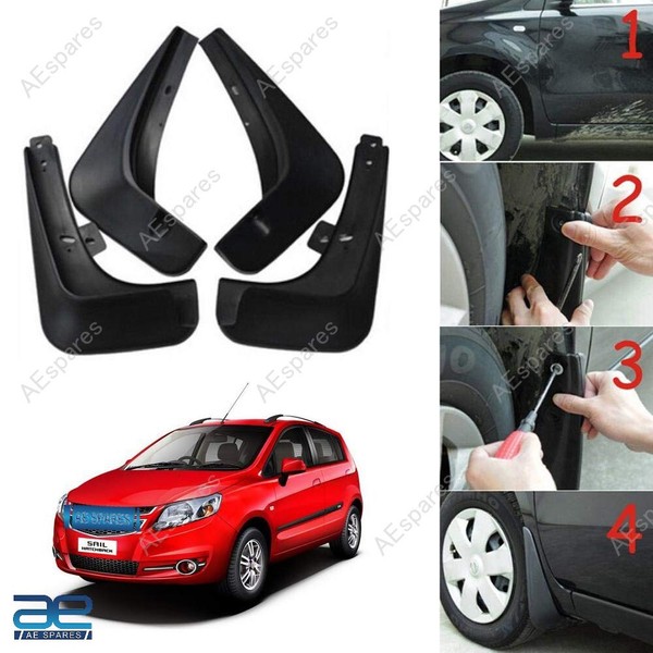 SchmutzfäNger Set 4 Teilig Schwarz Passt FüR Chevrolet Sail Uva (Uk)-image