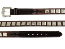 Ranger Belt Co W74042 Western Tooled Leather Belt Conchos Snap-On Heavy Size 40