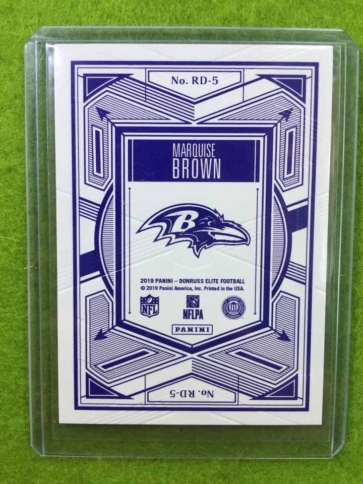 MARQUISE BROWN PRIZM ROOKIE CARD JERSEY #5 OU RC #/10 RAVENS  2019 Elite On Deck - Image 2 of 4