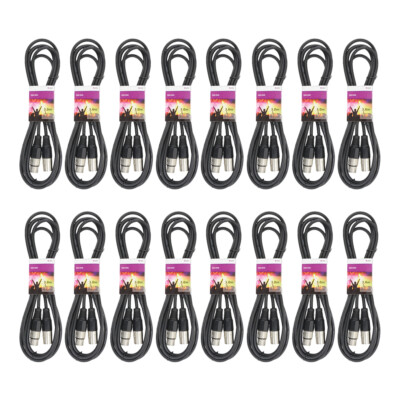 16x QTX 3M DMX Lead Cable DJ Disco Lighting Extension