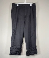 Izod Wool Blend Pleated Dress Pants Men's 38 x 30 Mid Rise Gray Office