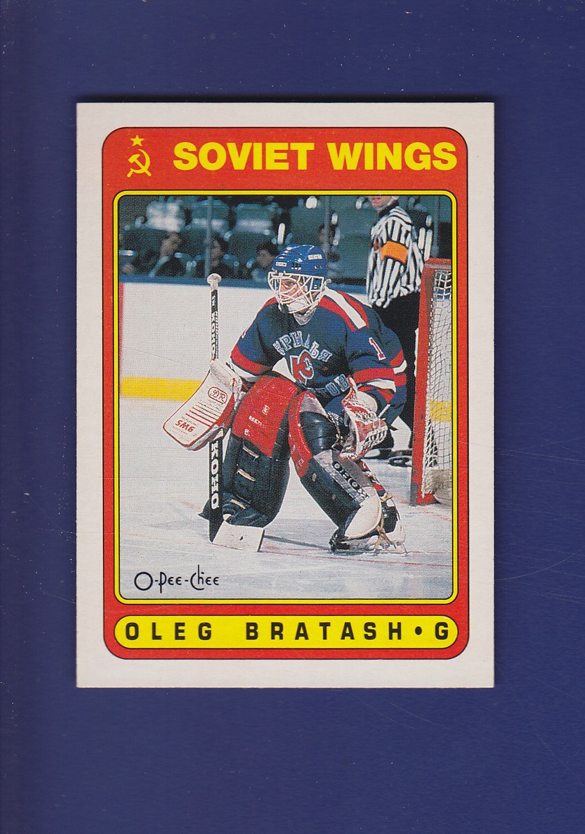 ミ*ド様 即発送 90s 海外古着 champion FULLSNAP CARD Oleg Bratash RC 1990-91 O-PEE-CHEE OPC NHL Hockey #525 (MINT