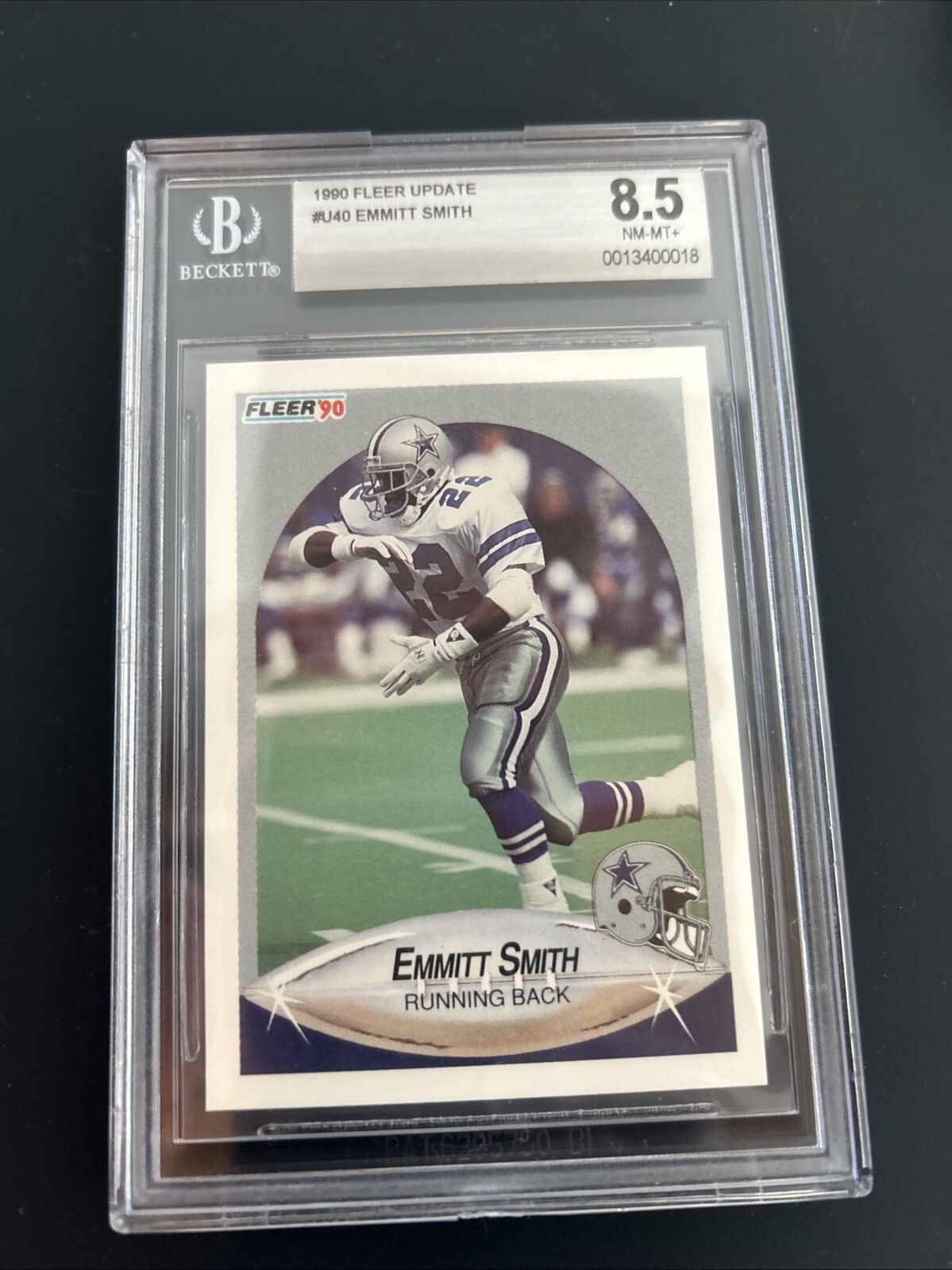 1990 FLEER UPDATE EMMITT SMITH RC #U40 BGS Graded 8.5 Near Mint Free Shipping
