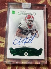 2018 Flawless Collegiate Gold Auto Nick Chubb Rookie Gems Real Diamond RC #4/5
