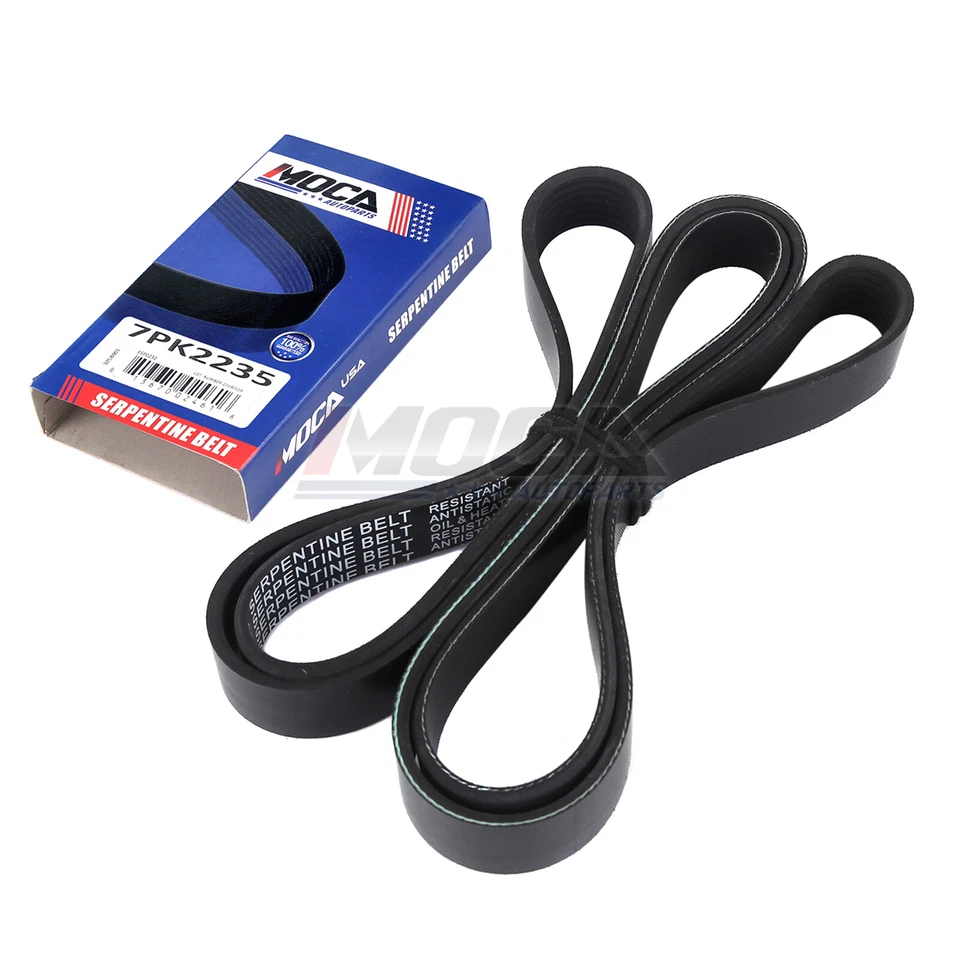 Cinturón serpentino EPDM apto para 7PK2235 para 00-03 Dodge Dakota Ram 1500 2500 Foto 3 de 4