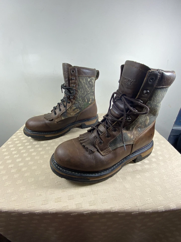 Botas de trabajo Rocky 2755 Original Ride 9" impermeables estilo occidental con cordones/camuflaje Foto 4 de 4
