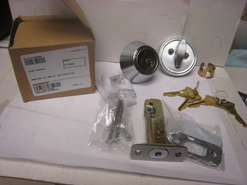 Schlage JD60 626 16-068 10-267 134 G N SL Satin  Chrome Single Cyl Deadbolt 4KEY