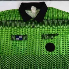 Official Sports  NISOA Referee L Shirt Jersey Green Short Sleeve Large