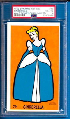 1962 Dynamic Toy Walt Disney Character Jumbo Card #79 Cinderella PSA 4