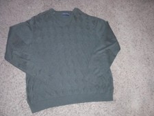 LYLE  SCOTT Scotland green v-neck cotton Sweater men's XL