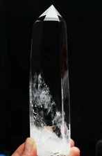 300g 6.18'' BEST TOP NATURAL CLEAR QUARTZ CRYSTAL POINT HEALING