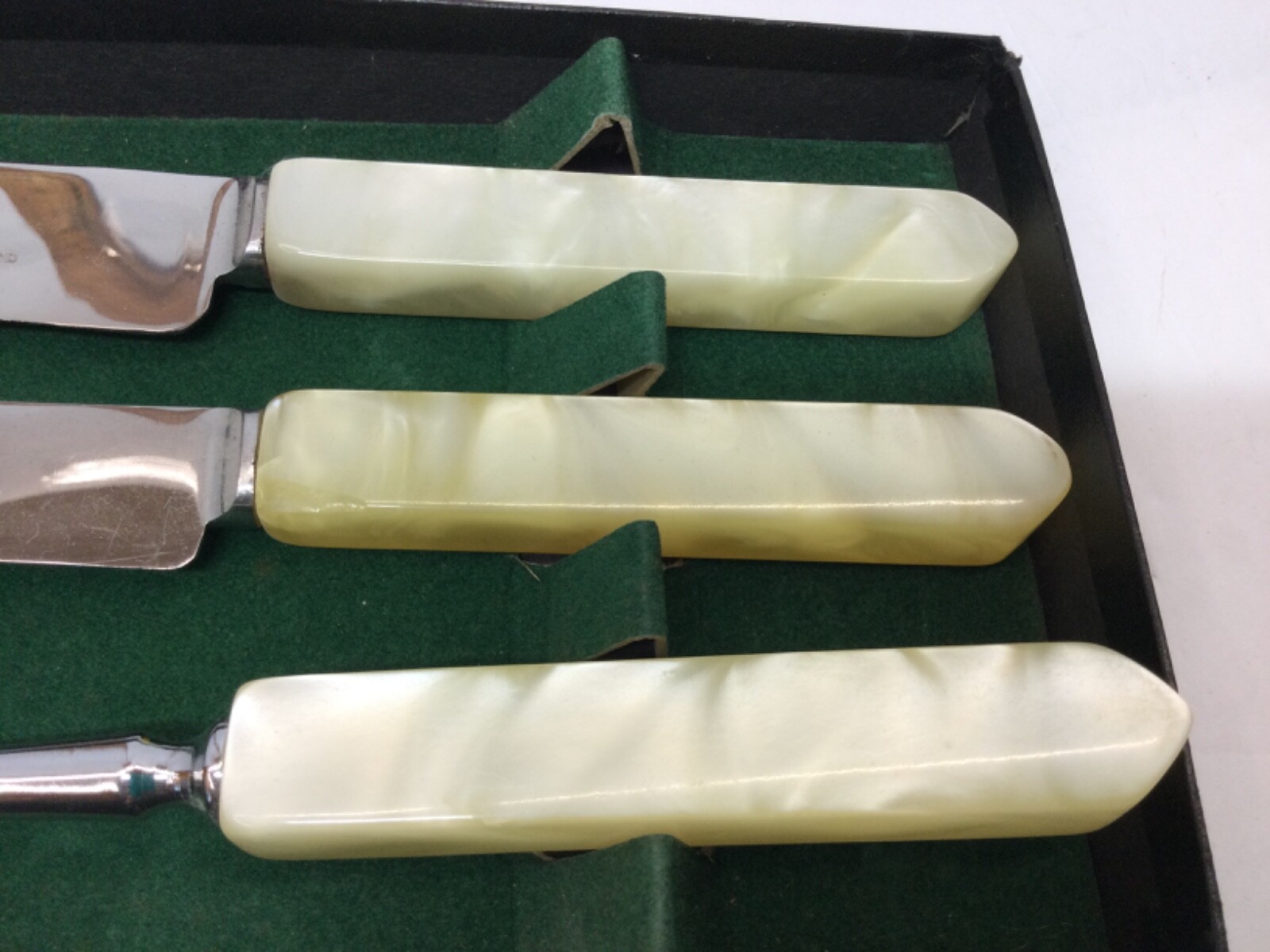 Regent Sheffield England Westall Richardson Bakelite? Handle 3Pc Knife Set Vtg