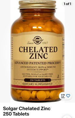 Solgar Chelated Zinc 250 Tablets