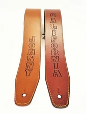 Genuine leather Guitar Bass strap 2.5” wide. personalized. superior workmanship