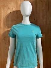 POLO RALPH LAUREN BLUE LABEL SMALL PONY GIRLS T-Shirt Tee Shirt L Lrg Large Teal