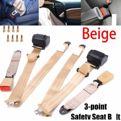 2pcs Universal Safety Point Retractable Car Seat Lap Belt