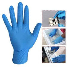 Disposable Blue Nitrile Non Latex Powder Free Gloves Food Grade Medical Surgical